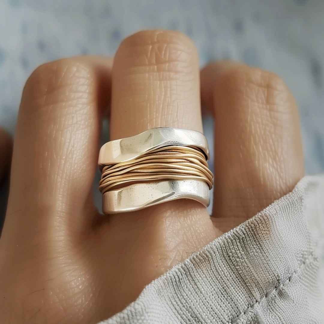 Anillo Plata Oro Wrapped