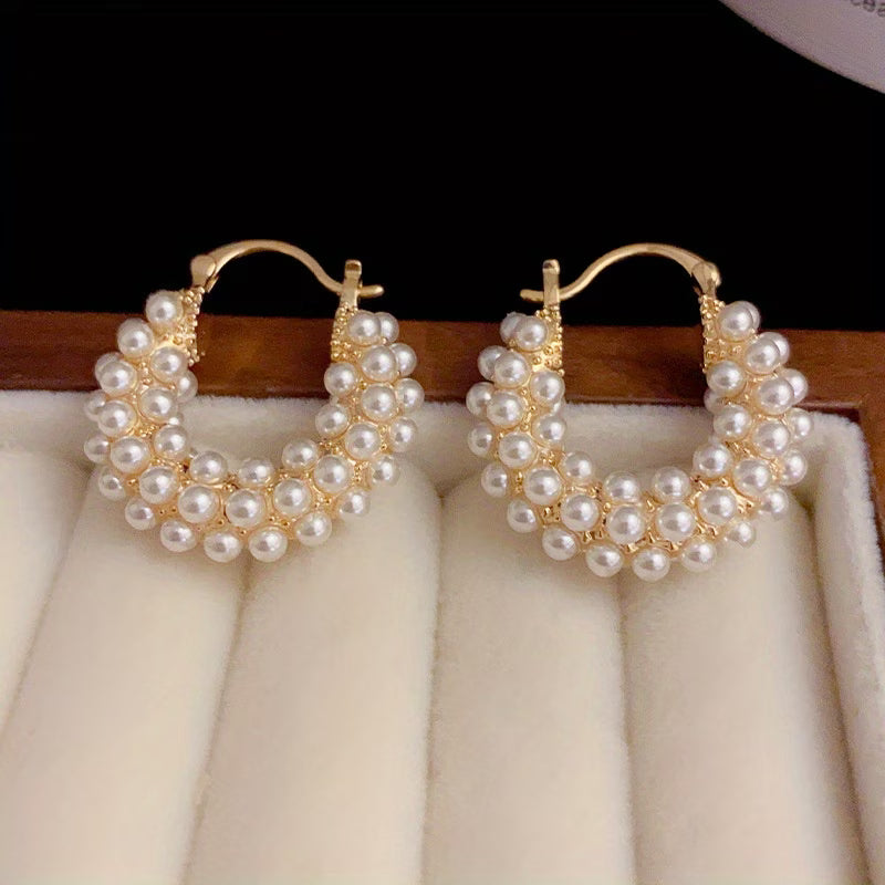 Aretes de Aro en Capas de Perla