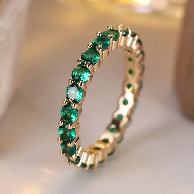 Anillo de Eternidad Oro Esmeralda
