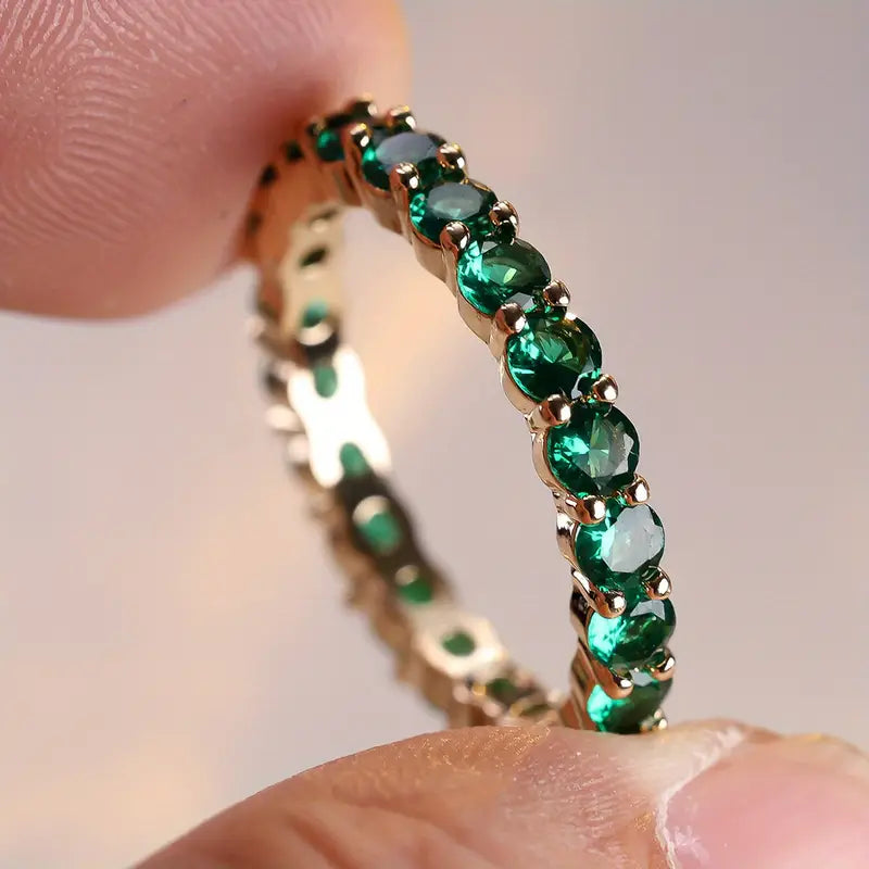 Anillo de Eternidad Oro Esmeralda