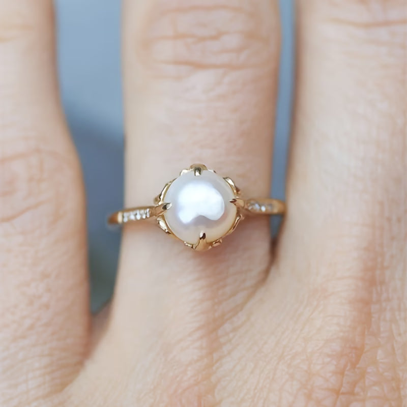 Anillo de Perla de Cristal Delicate
