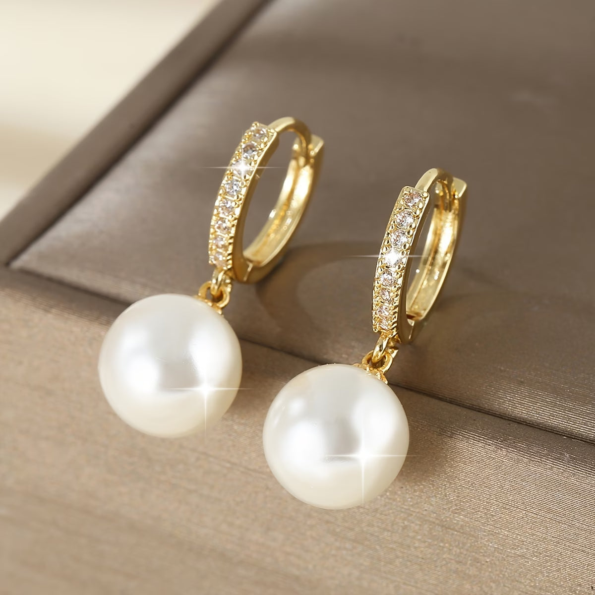 Aretes Colgantes de Perla Geometric
