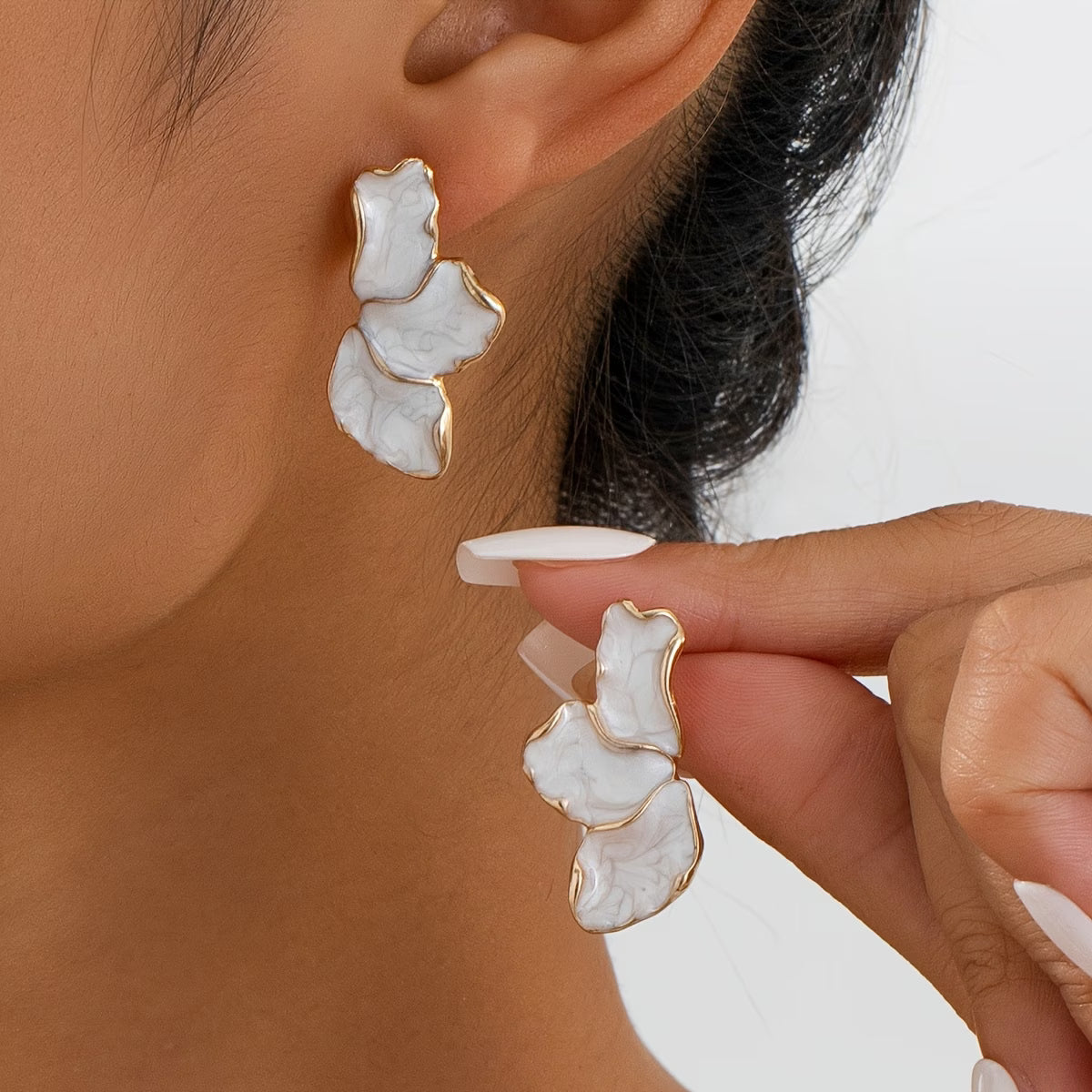 Aretes de Perla de Flor Petal