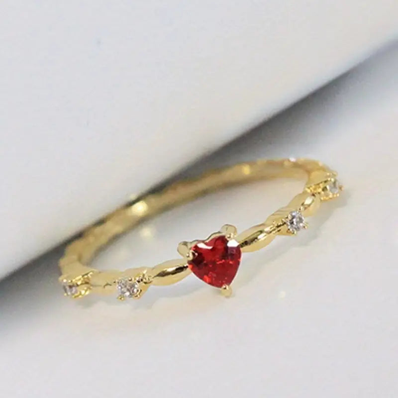 Anillo de Corazón Oro Rubí