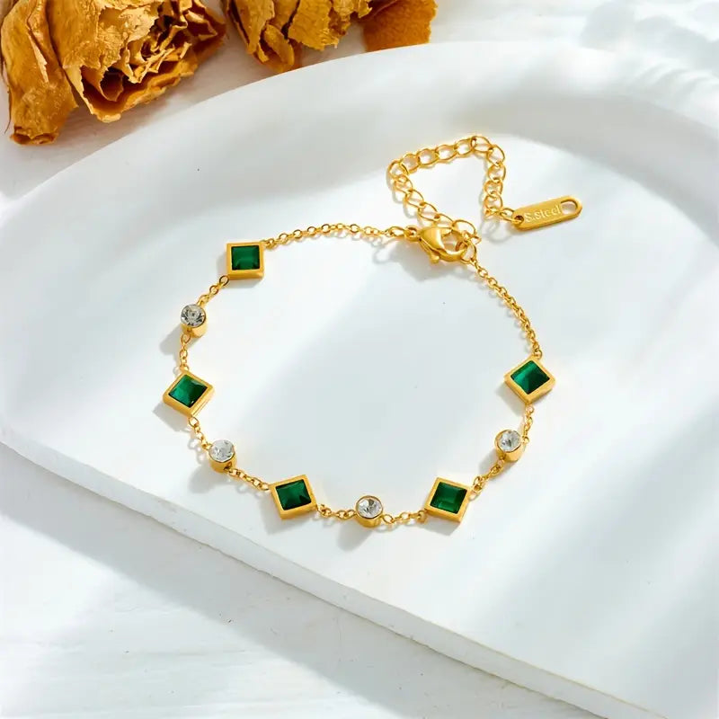 Pulsera Oro Esmeralda Station