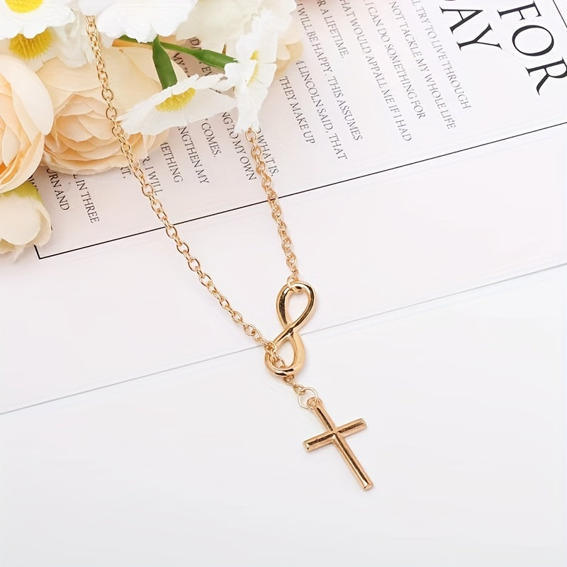 Eternal Cross Pendant Necklace | Gold