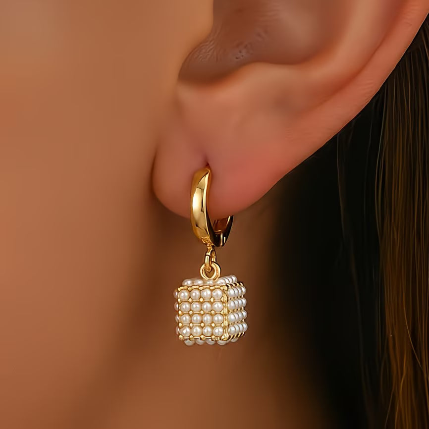 Aretes de Perla Cube