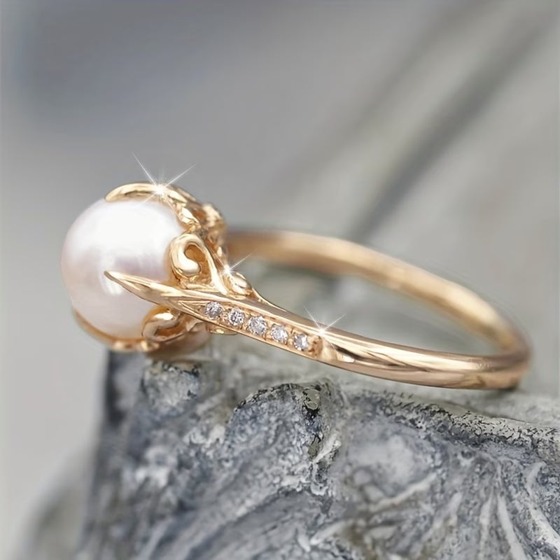 Anillo de Perla de Cristal Delicate