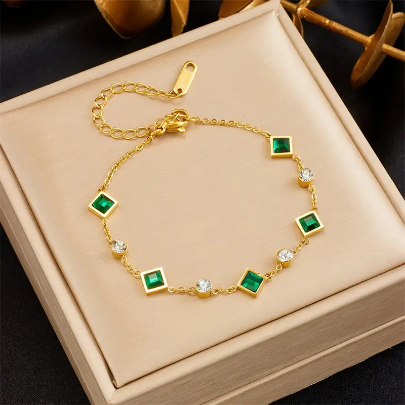 Pulsera Oro Esmeralda Station