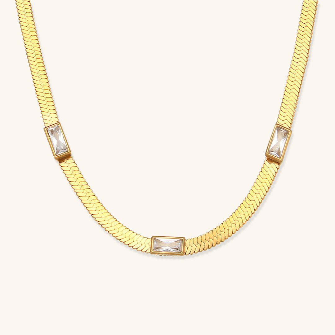 Collar Oro Eve Herringbone