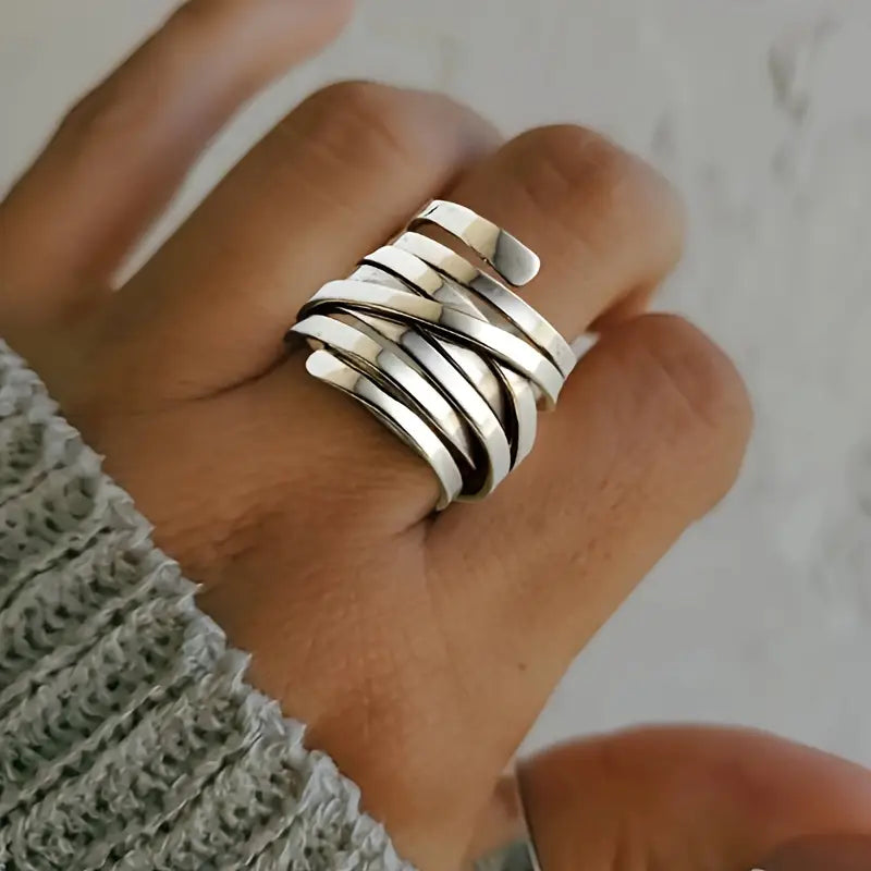 Anillo de Banda Plata Multi Wrap