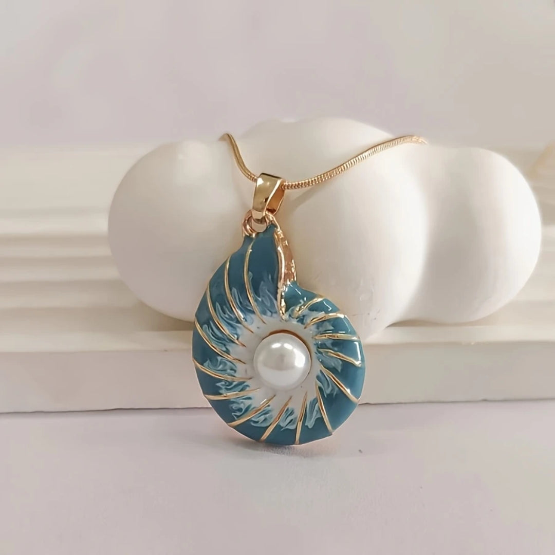 Collar de Perla Oro Seashell