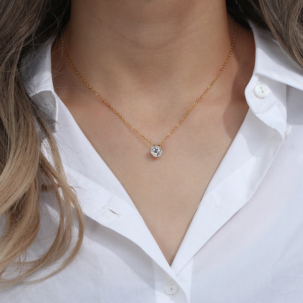 Collar Solitario Oro Kyla