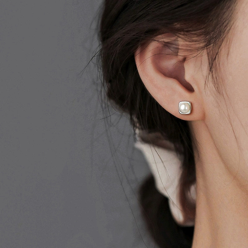 Aretes Colgantes Elegantes de Perla Freshwater