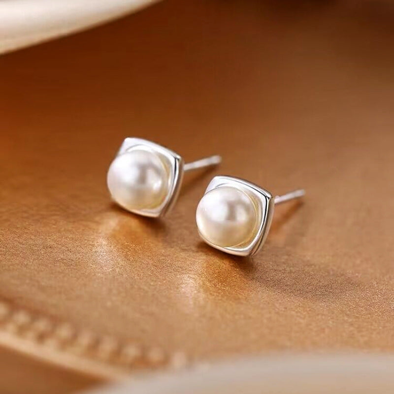 Aretes Colgantes Elegantes de Perla Freshwater