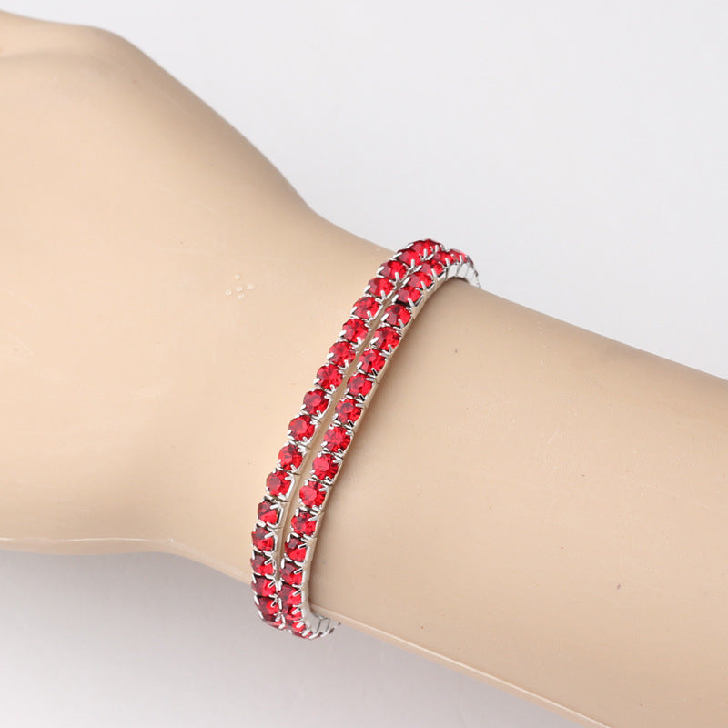 Pulsera Tennis Plata Rubí