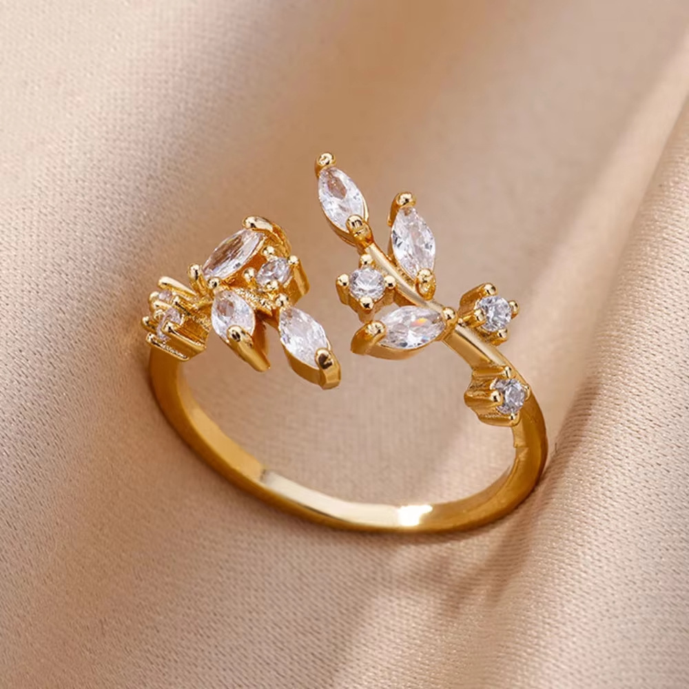 Anillo Abierto de Hoja Oro