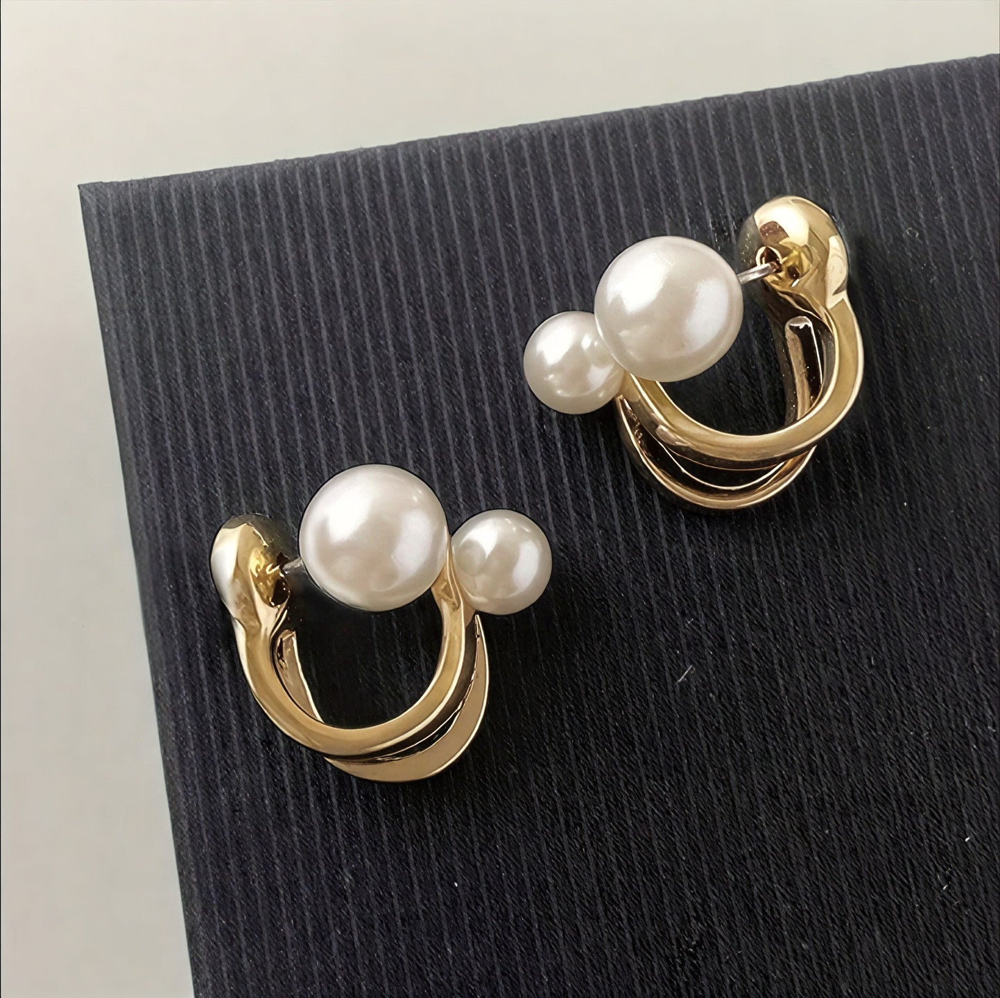 Aretes Llamativos de Perla Double
