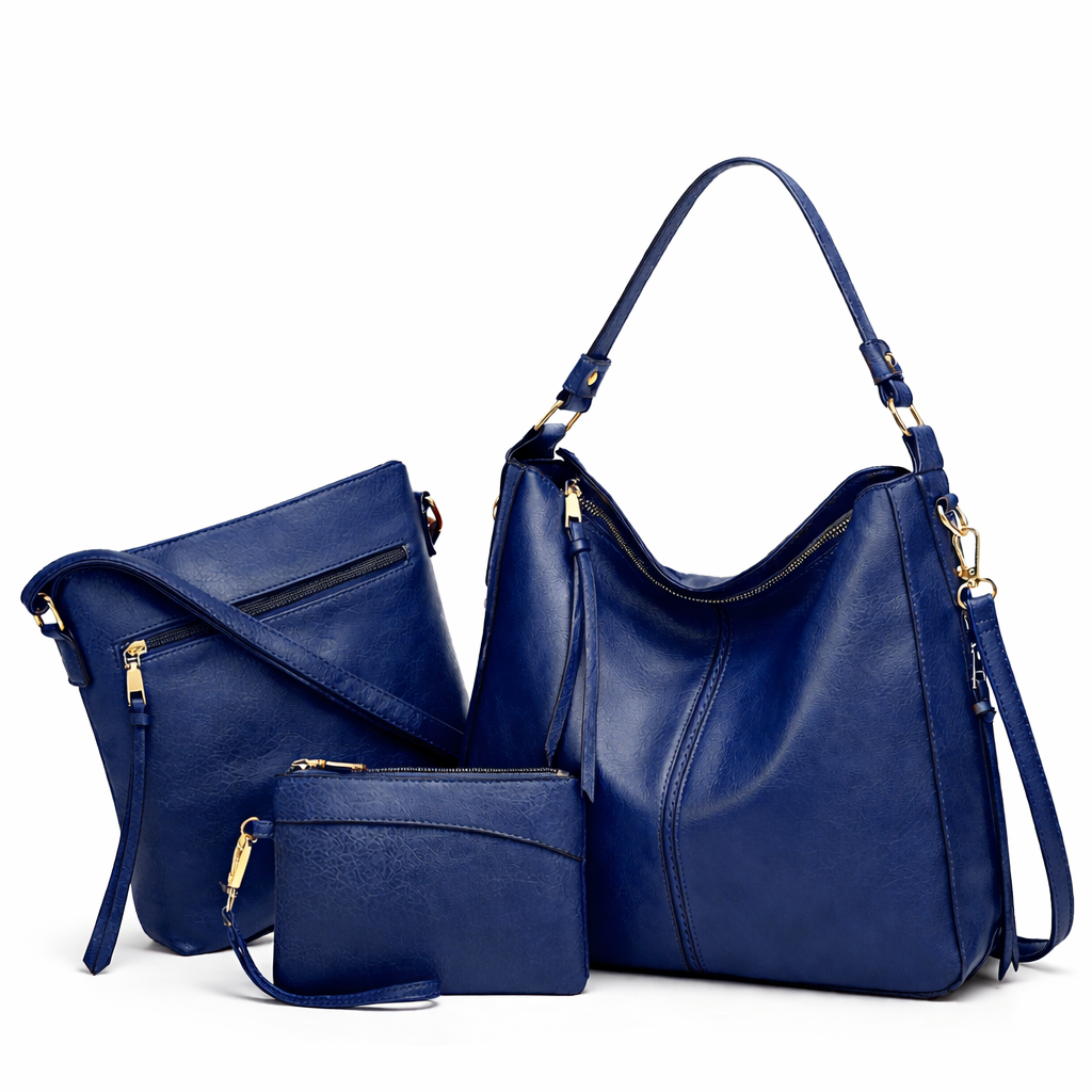Premium Leather 3-in-1 Women's Bag Set: Hobo, Crossbody, and Clutch – Corsica