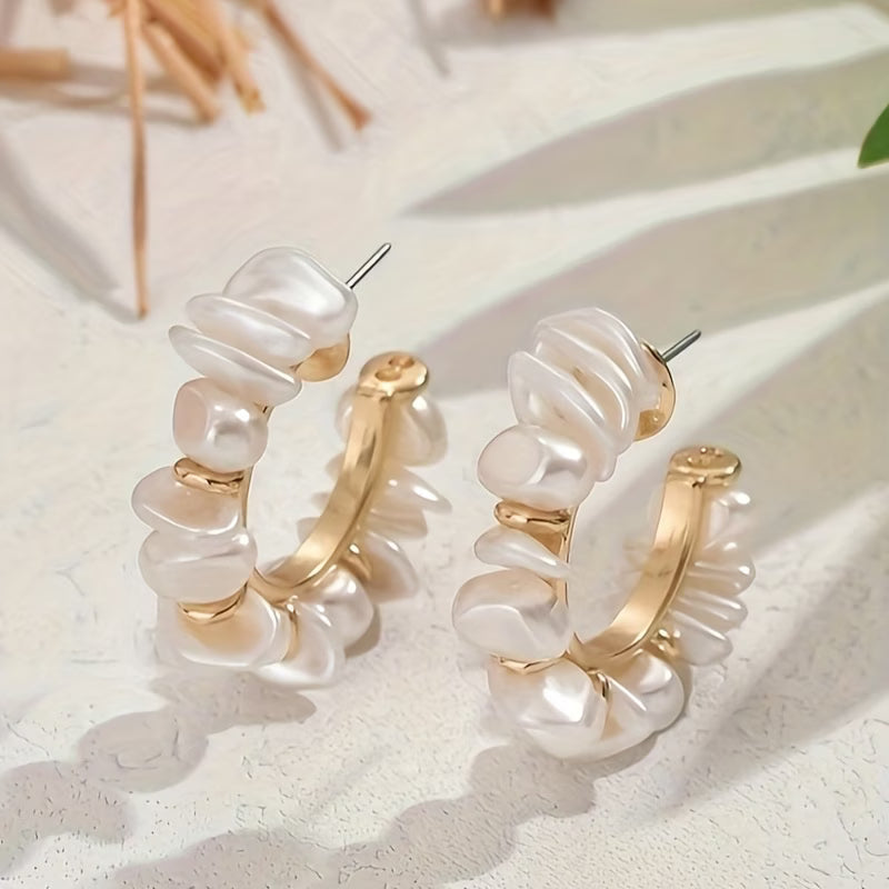 Aretes Gruesos Llamativos de Perla