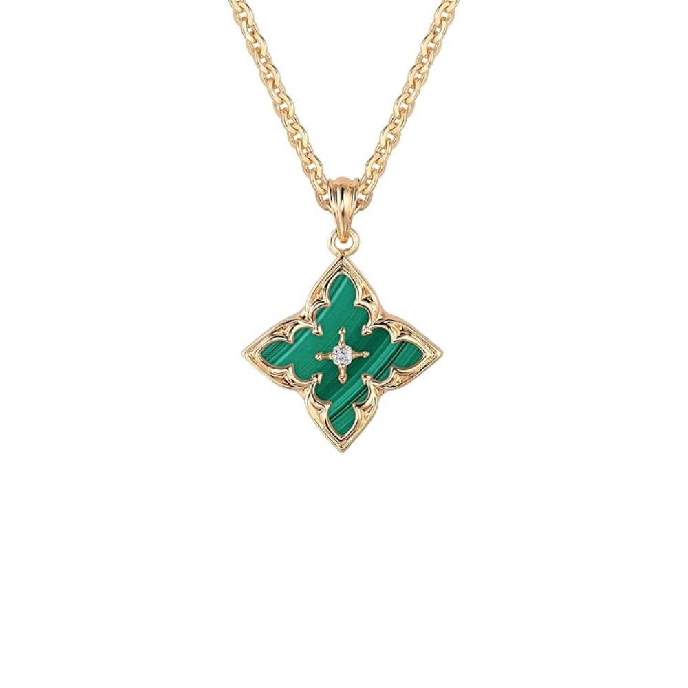 Collar con Colgante de Trébol Esmeralda | Oro