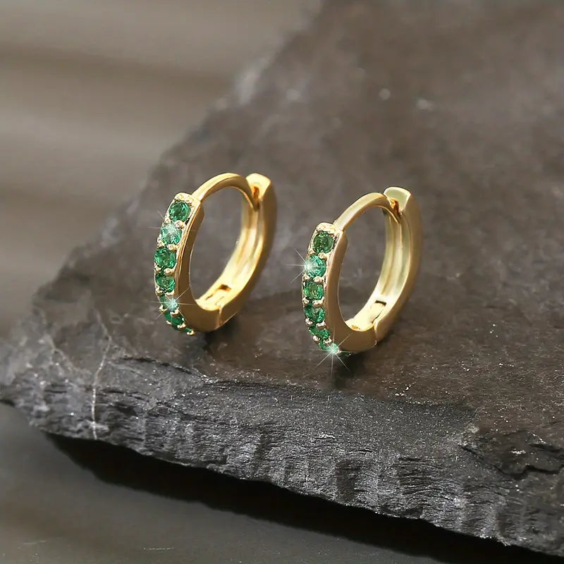 Aretes de Aro Oro Esmeralda