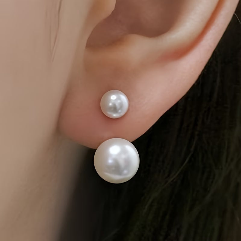 Aretes Llamativos de Perla Double