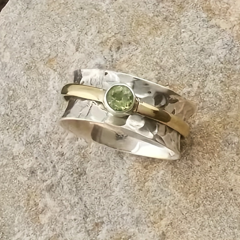 Anillo de Banda Plata Oro Rustic