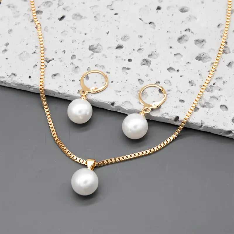 Set de Collares Elegante de Perla Graceful