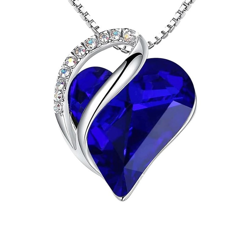 Collar de Corazón Plata Zafiro