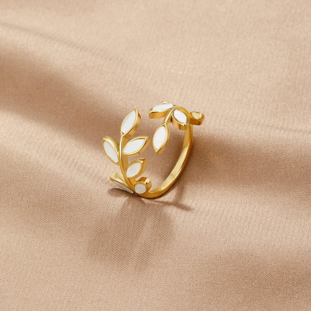 Anillo de Hoja Oro Motif