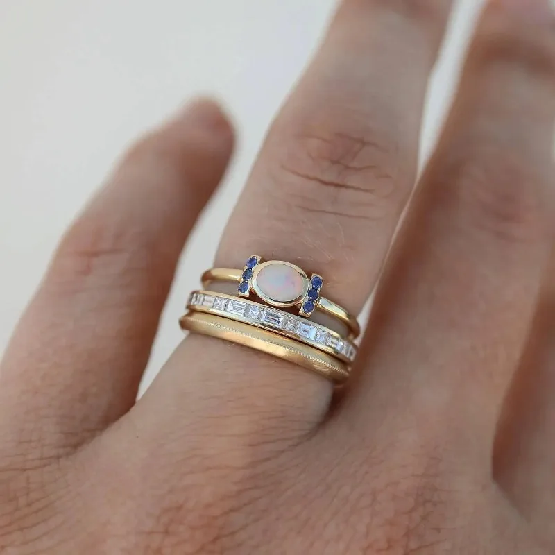 Set de Anillos con Bisel Oro Stacked