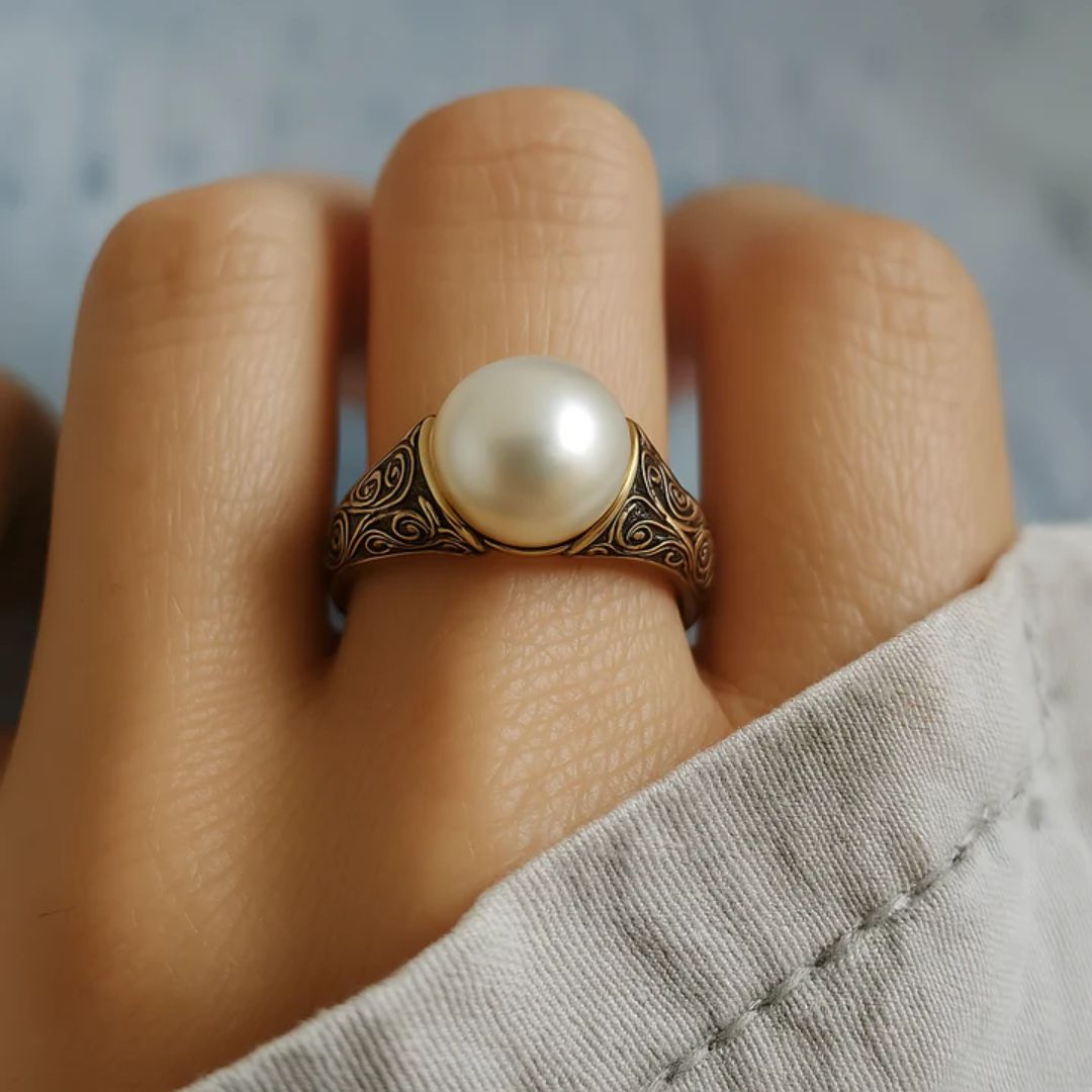 Anillo de Perla Oro Filigree