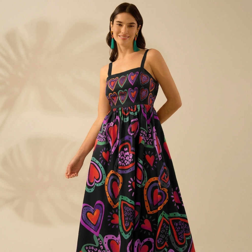 Open-Back Printed Maxi Dress