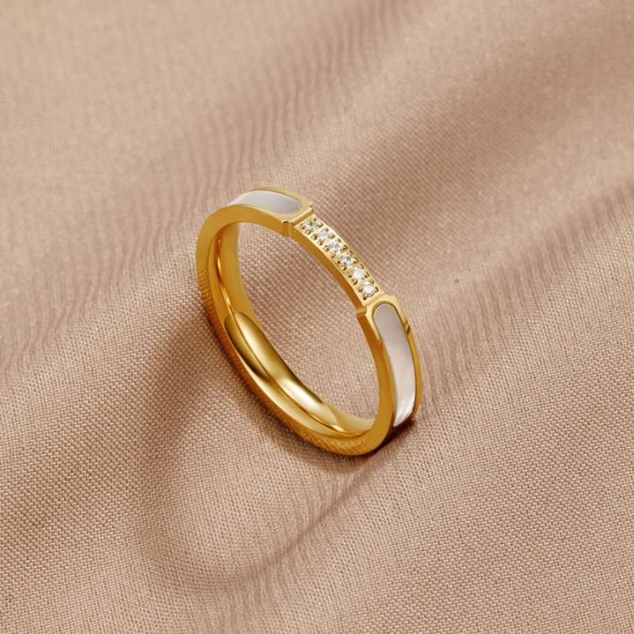 Anillo de Banda Oro Inlay