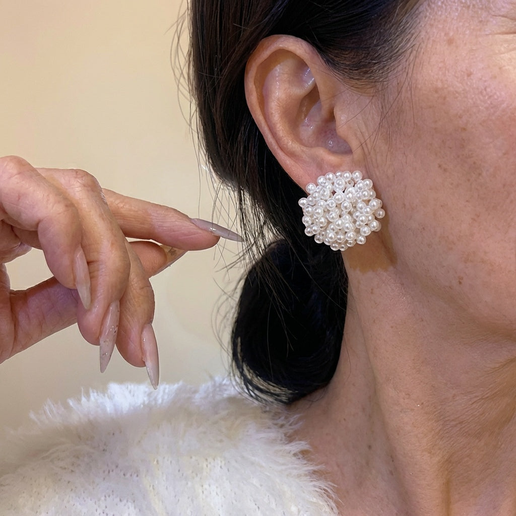 Aretes Elegantes de Perla Inlaid