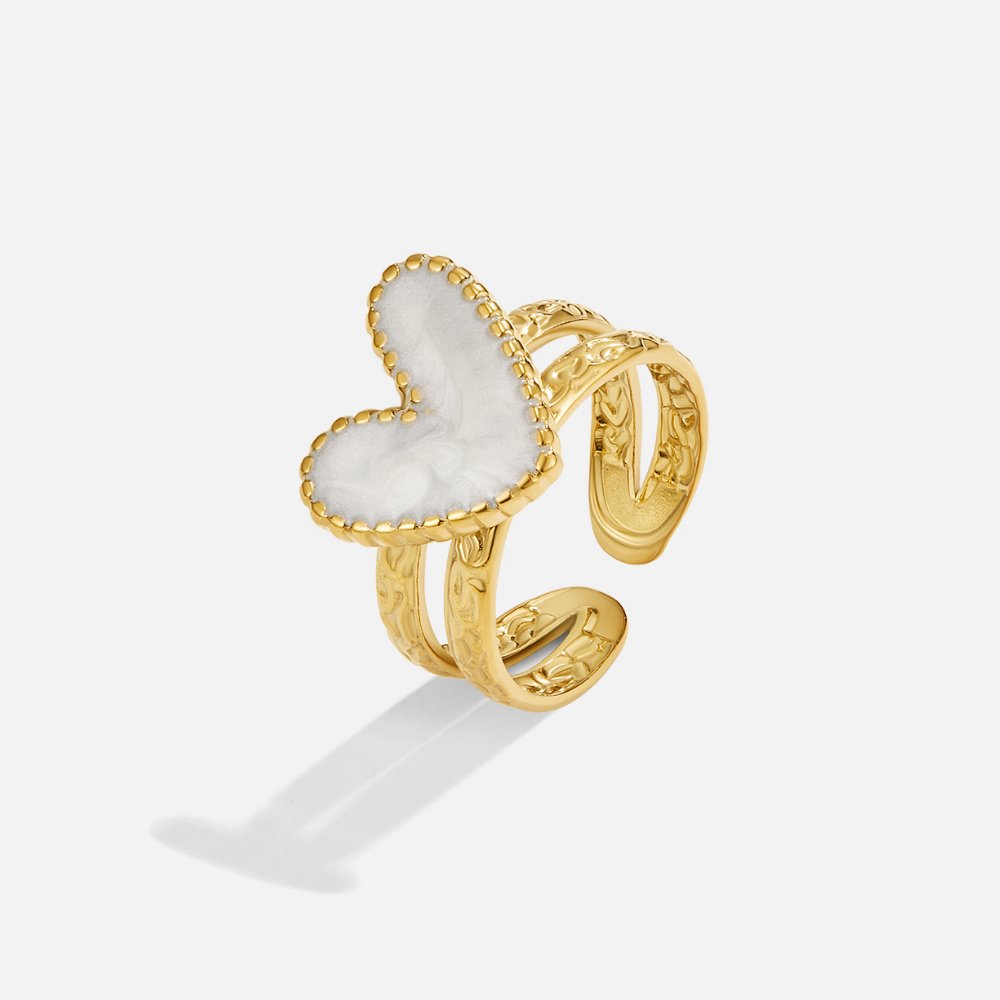 Anillo de Corazón Oro Motif