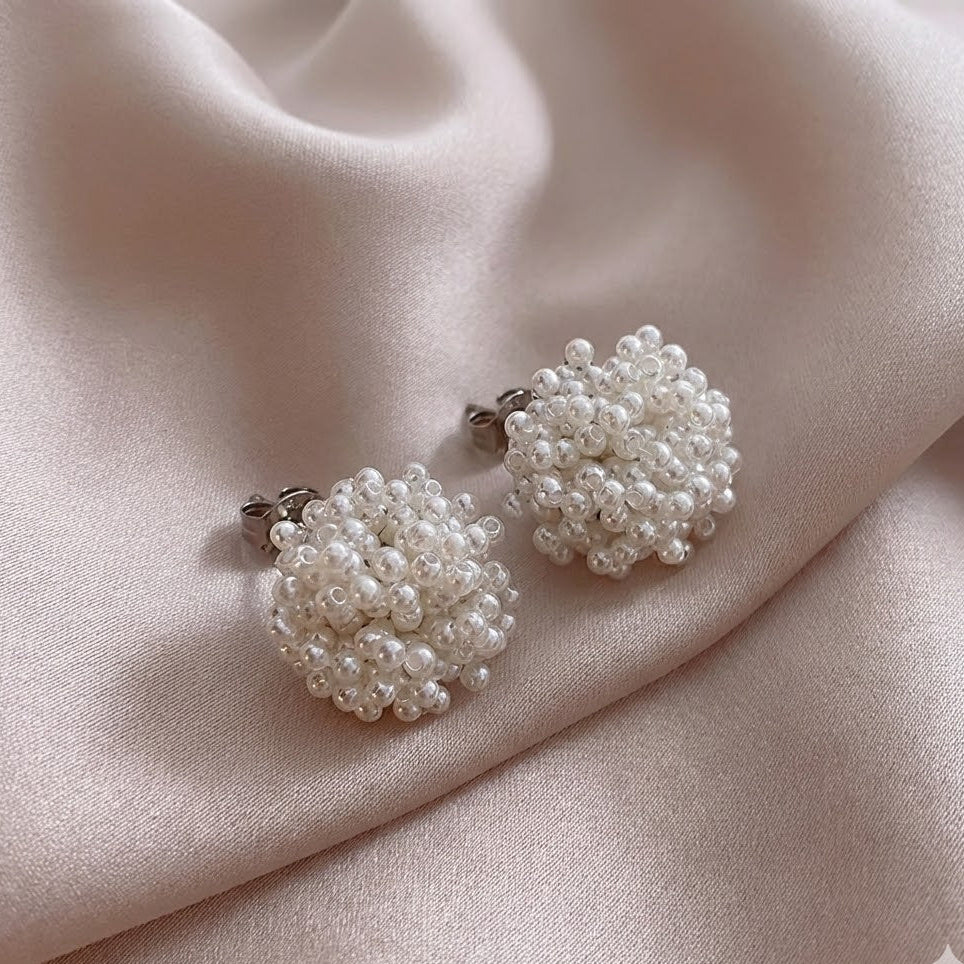 Aretes Elegantes de Perla Inlaid