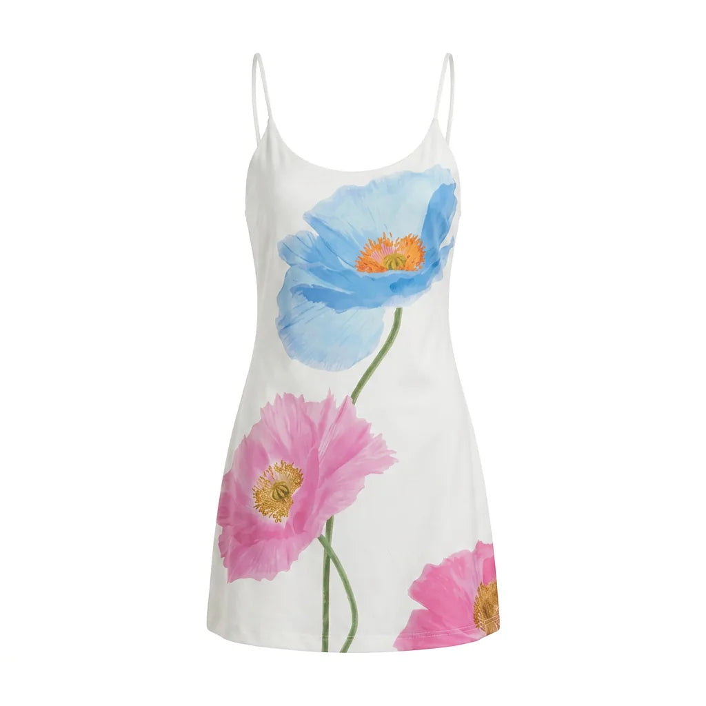 Floral Print Mini Slip Dress