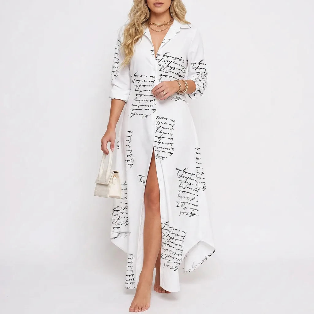 Striped Button-Front Shirt Dress