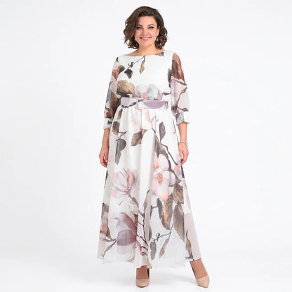 Floral Print Belted Midi Dress