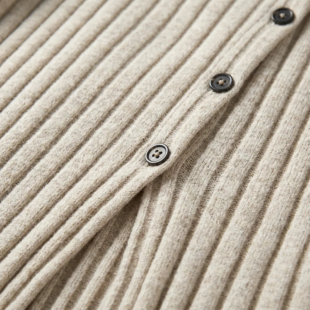 Ribbed Knit Turtleneck Midi Dress with Side Split