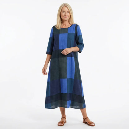Colour Block Patchwork Midi Dress