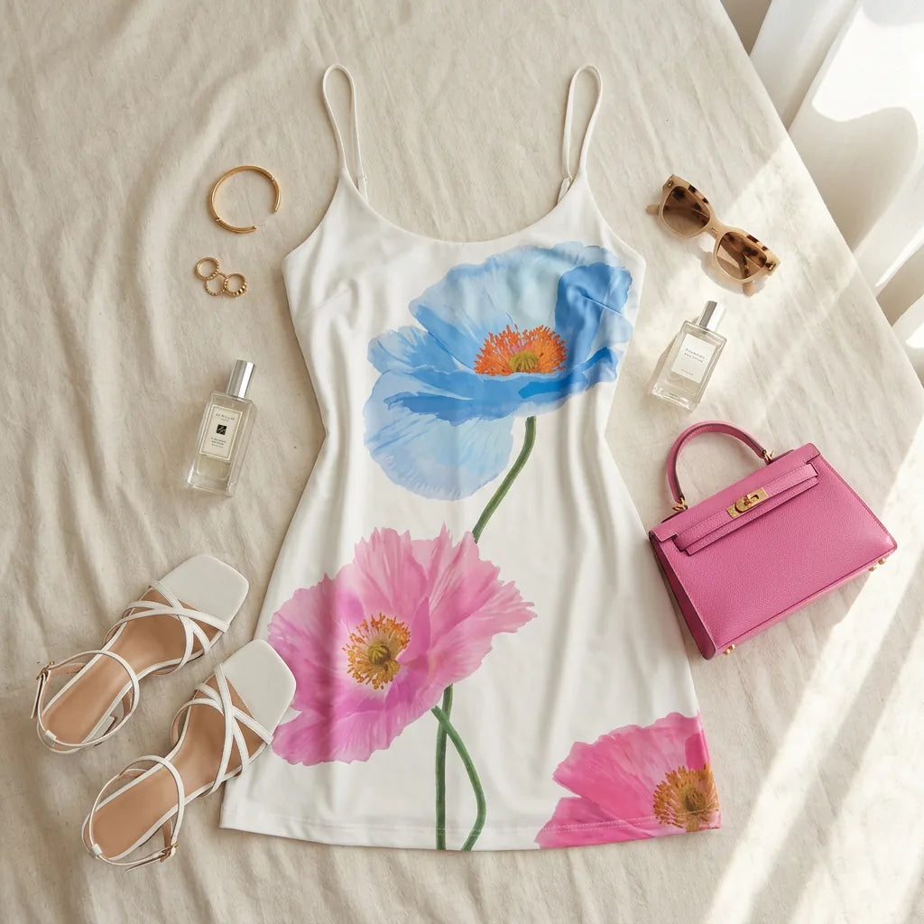 Floral Print Mini Slip Dress