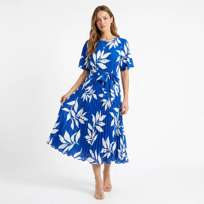 Vestido Midi Estampado Gola em O - Betriz