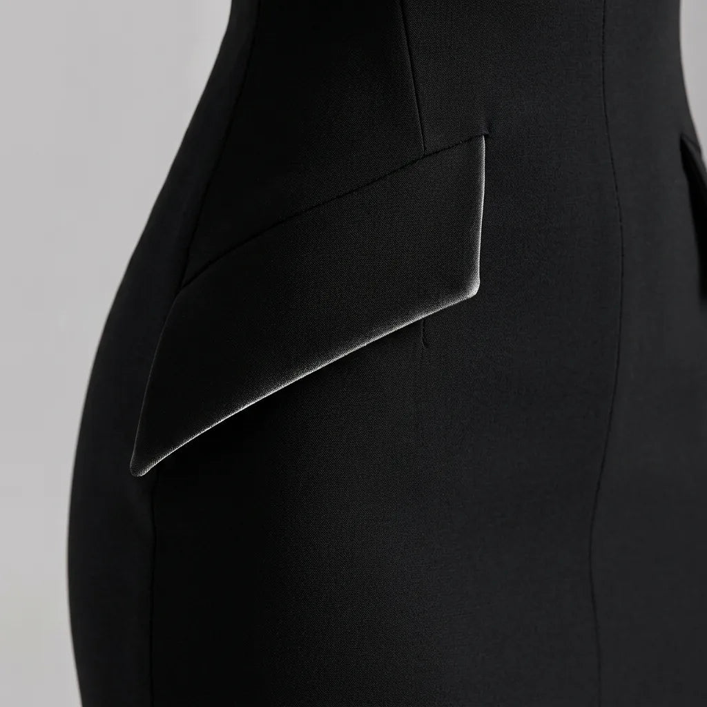 Long Sleeve Bodycon Mini Dress with Peplum Detail