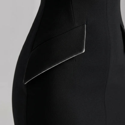 Long Sleeve Bodycon Mini Dress with Peplum Detail