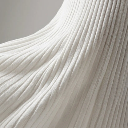 Ribbed Knit Round Neck Long Sleeve Maxi Dress