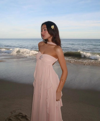 Strapless Ruffle Tiered Maxi Dress