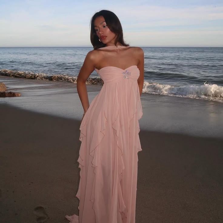 Strapless Ruffle Tiered Maxi Dress